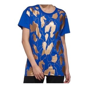 Adidas X Zoe Saldana Royal Blue/Copper Metallic women’s T-shirt | Size L